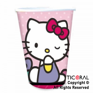 HELLO KITTY VASO POLIPAPEL x 8